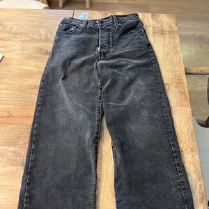 Levi's Women's Ribcage Straight Ankle Jeans - Black Rinse, 26